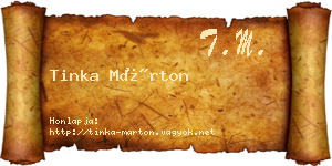 Tinka Márton névjegykártya