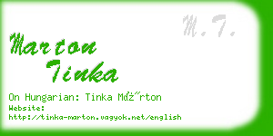 marton tinka business card